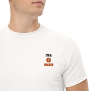 T-Shirt Unisex Ricamata 100% Cotone – Confortevole – Design I'm BTC Holder-Biiply