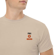 T-Shirt Unisex Ricamata 100% Cotone – Confortevole – Design I'm BTC Holder-Biiply