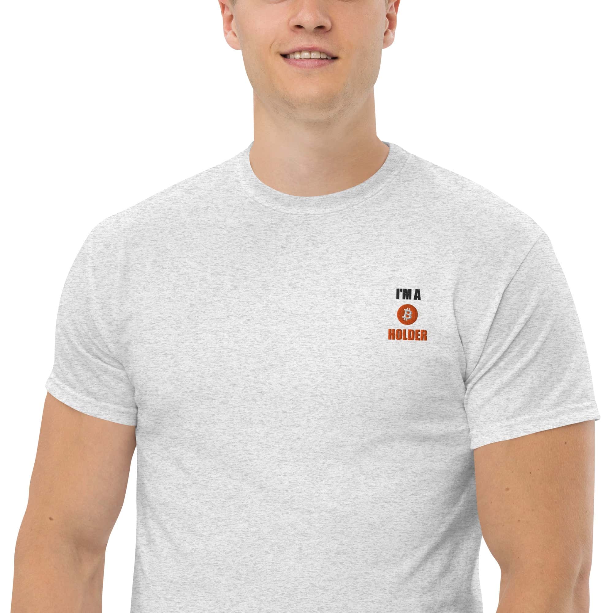 T-Shirt Unisex Ricamata 100% Cotone – Confortevole – Design I'm BTC Holder-Biiply