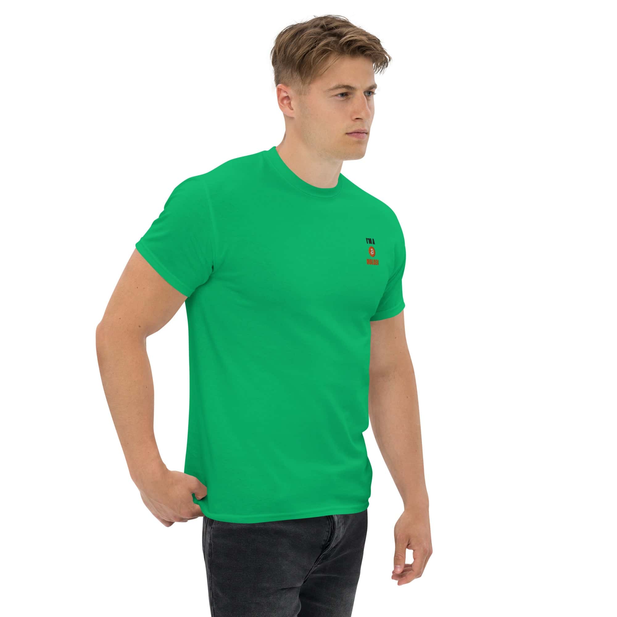 T-Shirt Unisex Ricamata 100% Cotone – Confortevole – Design I'm BTC Holder-Biiply