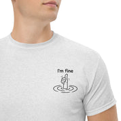 T-Shirt Unisex Ricamata 100% Cotone – Confortevole – Design I'm Fine-Biiply