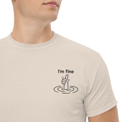 T-Shirt Unisex Ricamata 100% Cotone – Confortevole – Design I'm Fine-Biiply