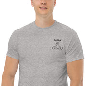 T-Shirt Unisex Ricamata 100% Cotone – Confortevole – Design I'm Fine-Biiply