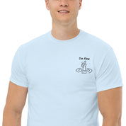 T-Shirt Unisex Ricamata 100% Cotone – Confortevole – Design I'm Fine-Biiply