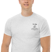 T-Shirt Unisex Ricamata 100% Cotone – Confortevole – Design I'm Fine-Biiply