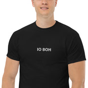 T-Shirt Unisex Ricamata 100% Cotone – Confortevole – Design Io Boh Petto Classic Font-Biiply