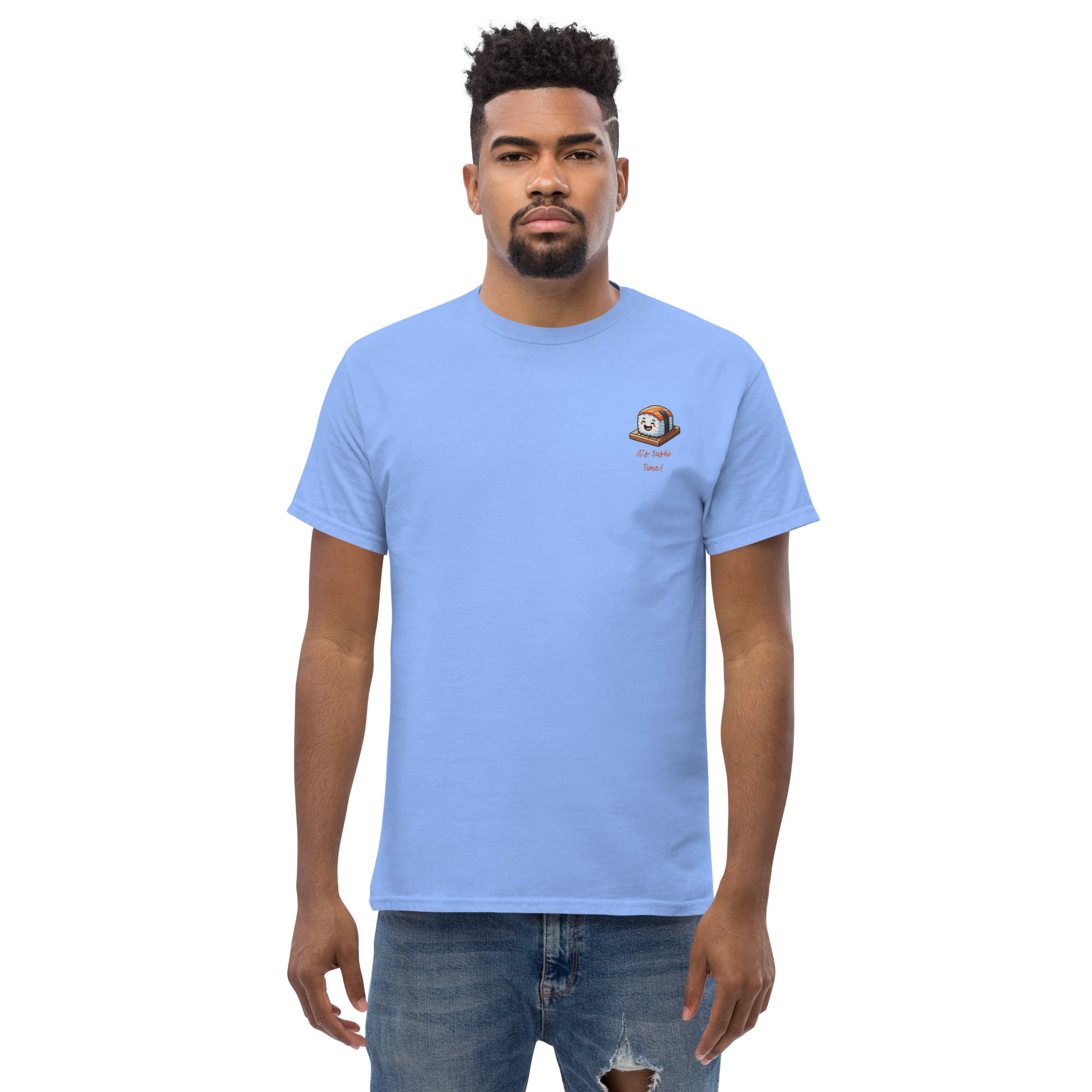 T-Shirt Unisex Ricamata 100% Cotone – Confortevole – Design It's Sushi Time-Biiply