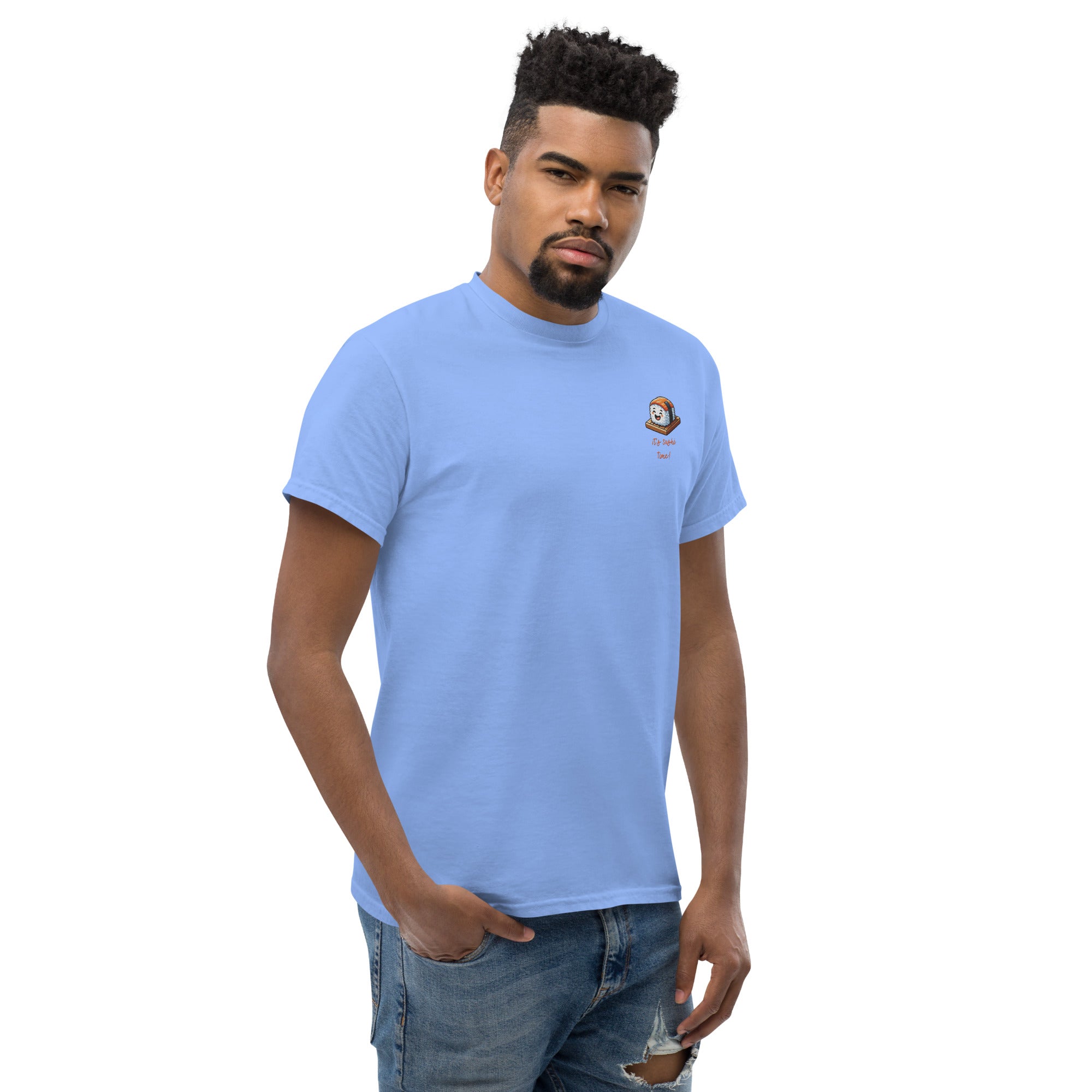 T-Shirt Unisex Ricamata 100% Cotone – Confortevole – Design It's Sushi Time-Biiply