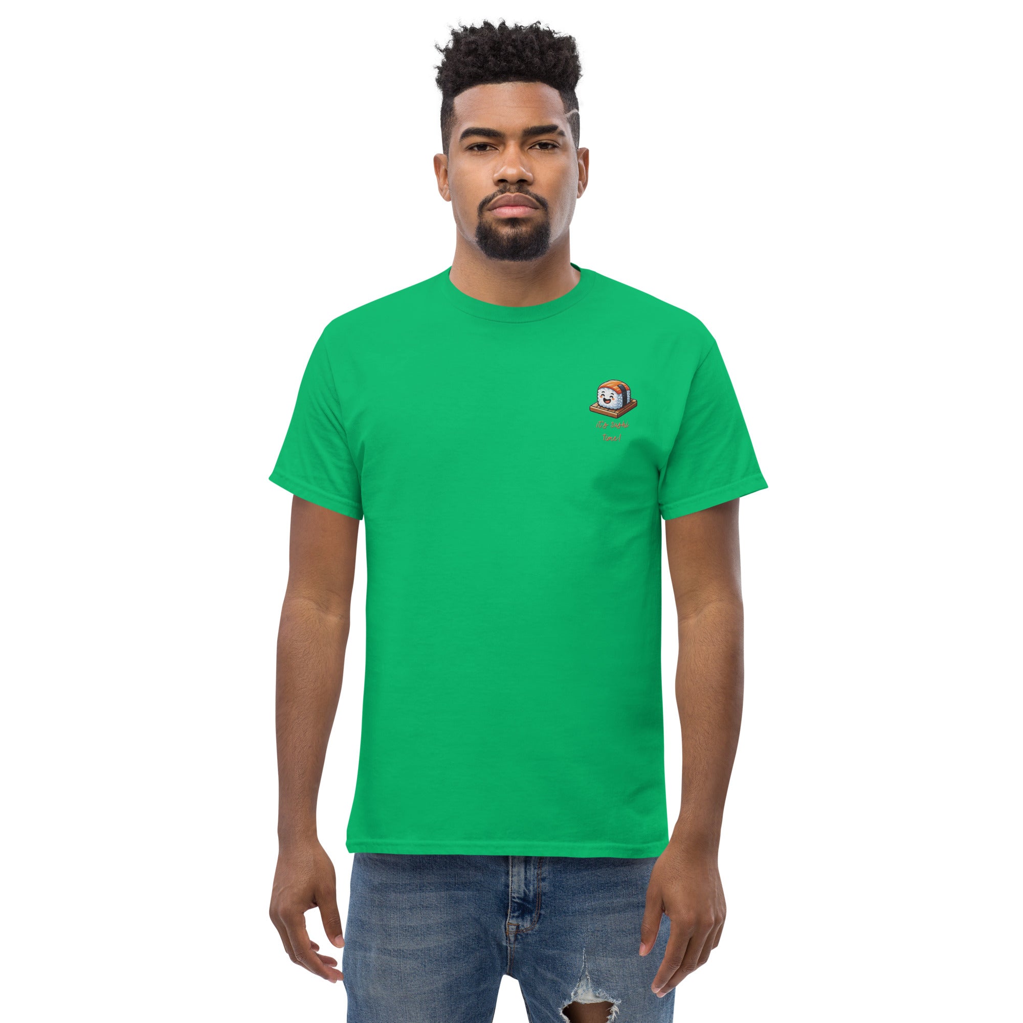 T-Shirt Unisex Ricamata 100% Cotone – Confortevole – Design It's Sushi Time-Biiply