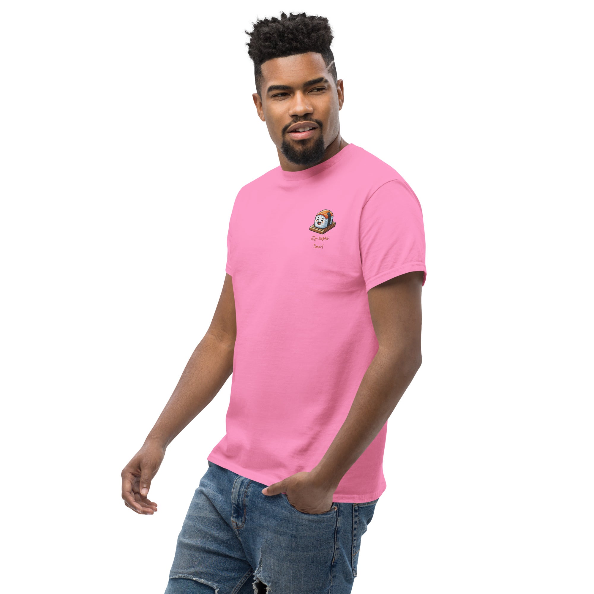 T-Shirt Unisex Ricamata 100% Cotone – Confortevole – Design It's Sushi Time-Biiply