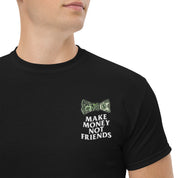 T-Shirt Unisex Ricamata 100% Cotone – Confortevole – Design Make Money Not Friends-Biiply