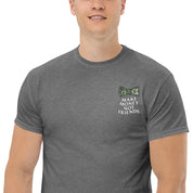 T-Shirt Unisex Ricamata 100% Cotone – Confortevole – Design Make Money Not Friends-Biiply