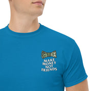 T-Shirt Unisex Ricamata 100% Cotone – Confortevole – Design Make Money Not Friends-Biiply