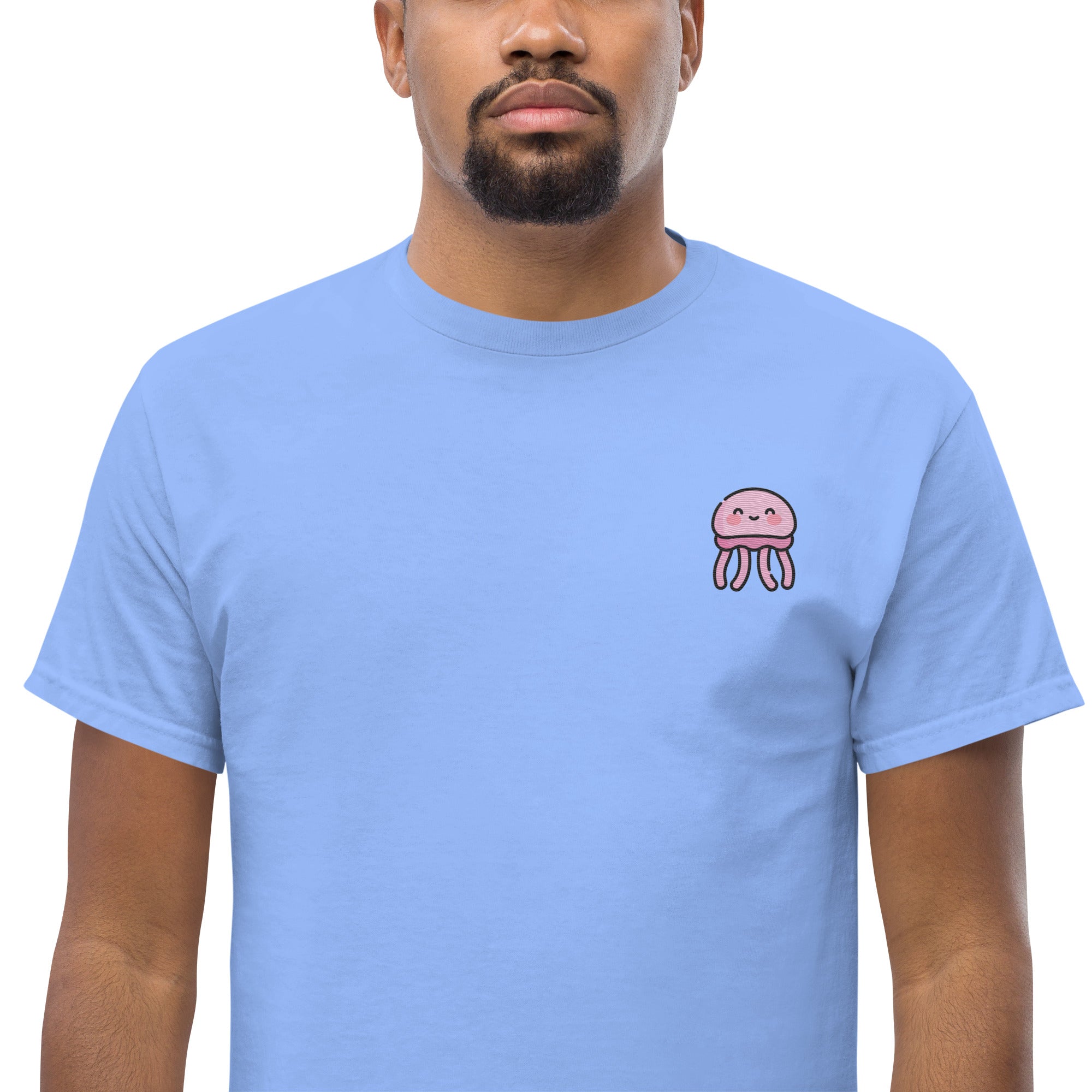 T-Shirt Unisex Ricamata 100% Cotone – Confortevole – Design Medusa Felice-Biiply