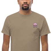 T-Shirt Unisex Ricamata 100% Cotone – Confortevole – Design Medusa Felice-Biiply