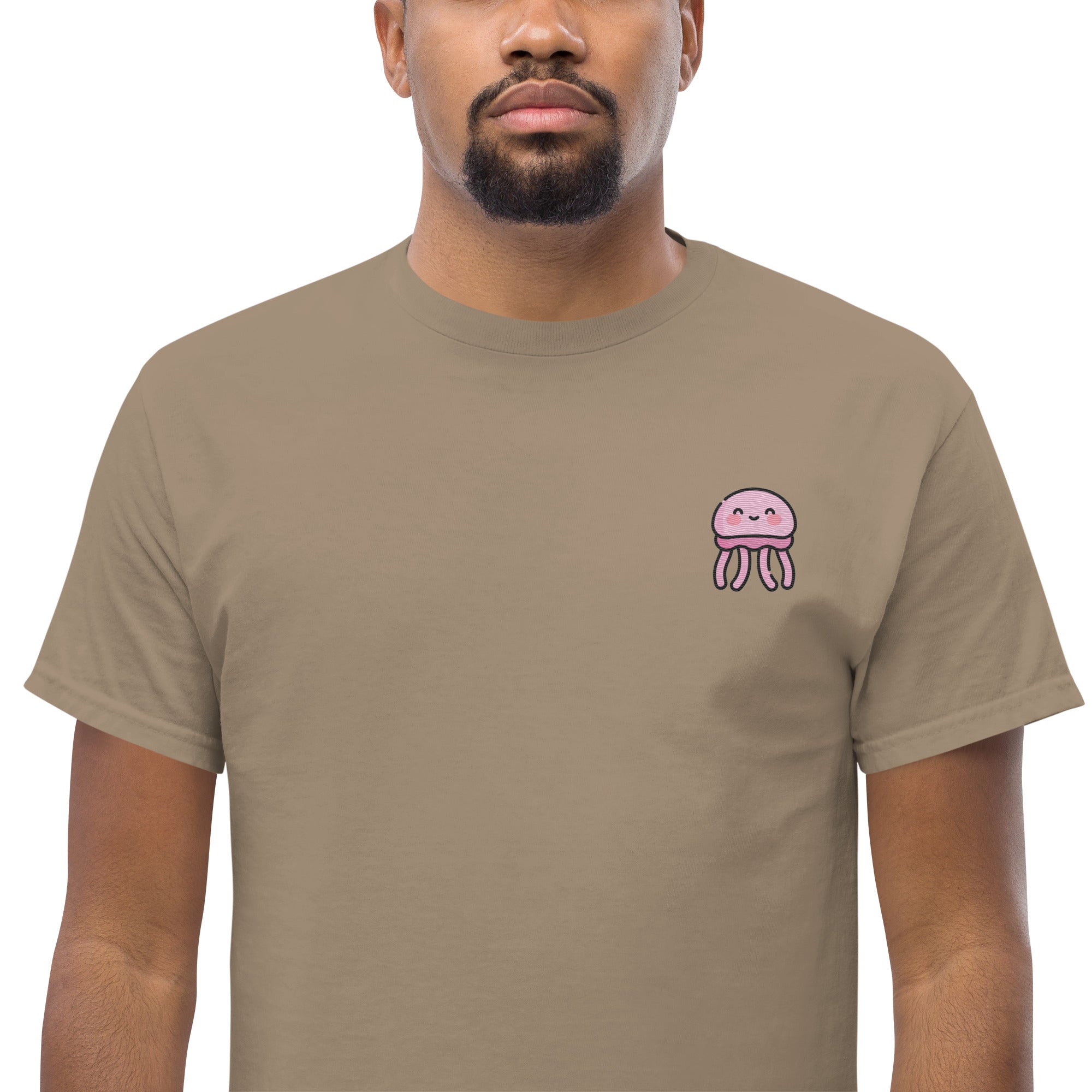 T-Shirt Unisex Ricamata 100% Cotone – Confortevole – Design Medusa Felice-Biiply