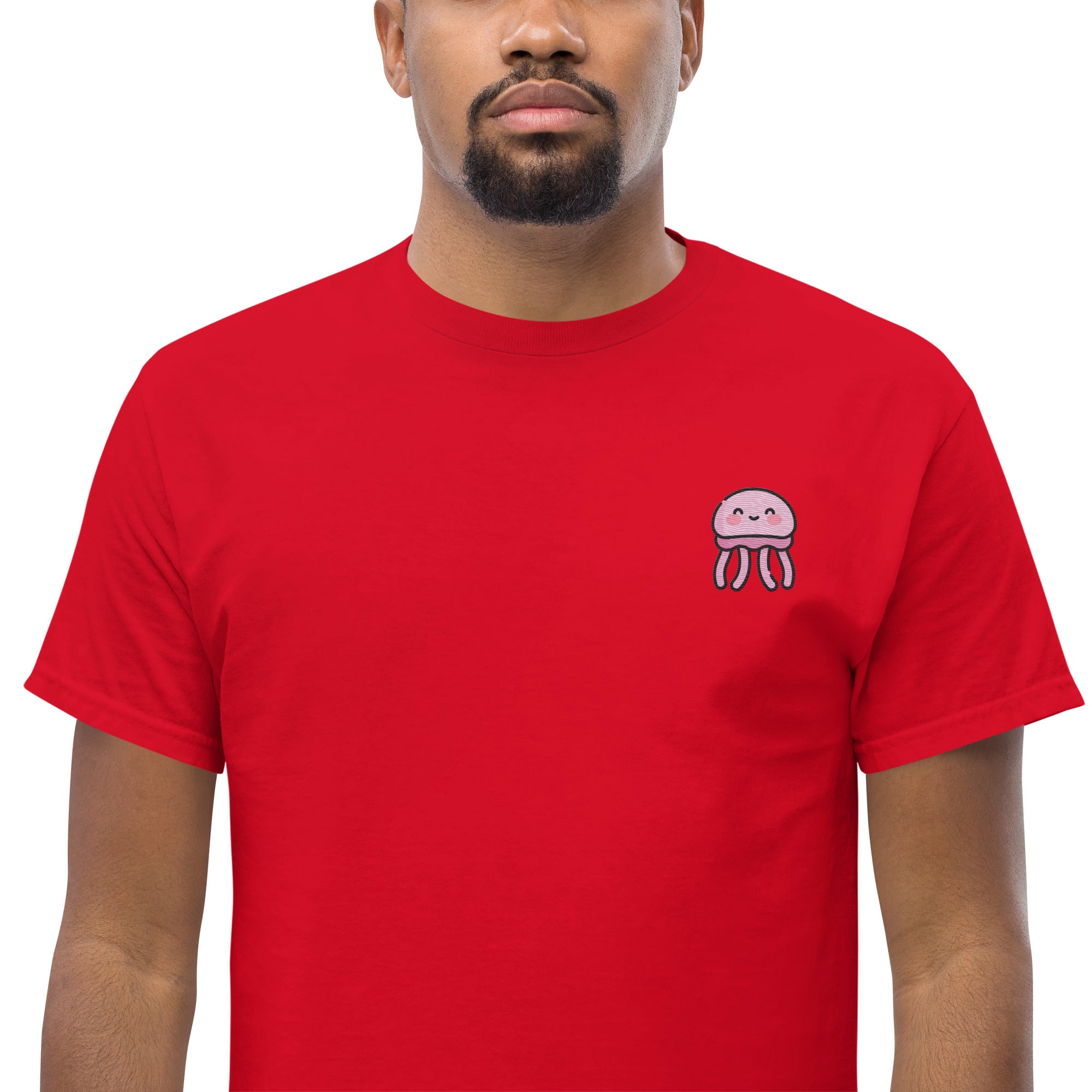 T-Shirt Unisex Ricamata 100% Cotone – Confortevole – Design Medusa Felice-Biiply