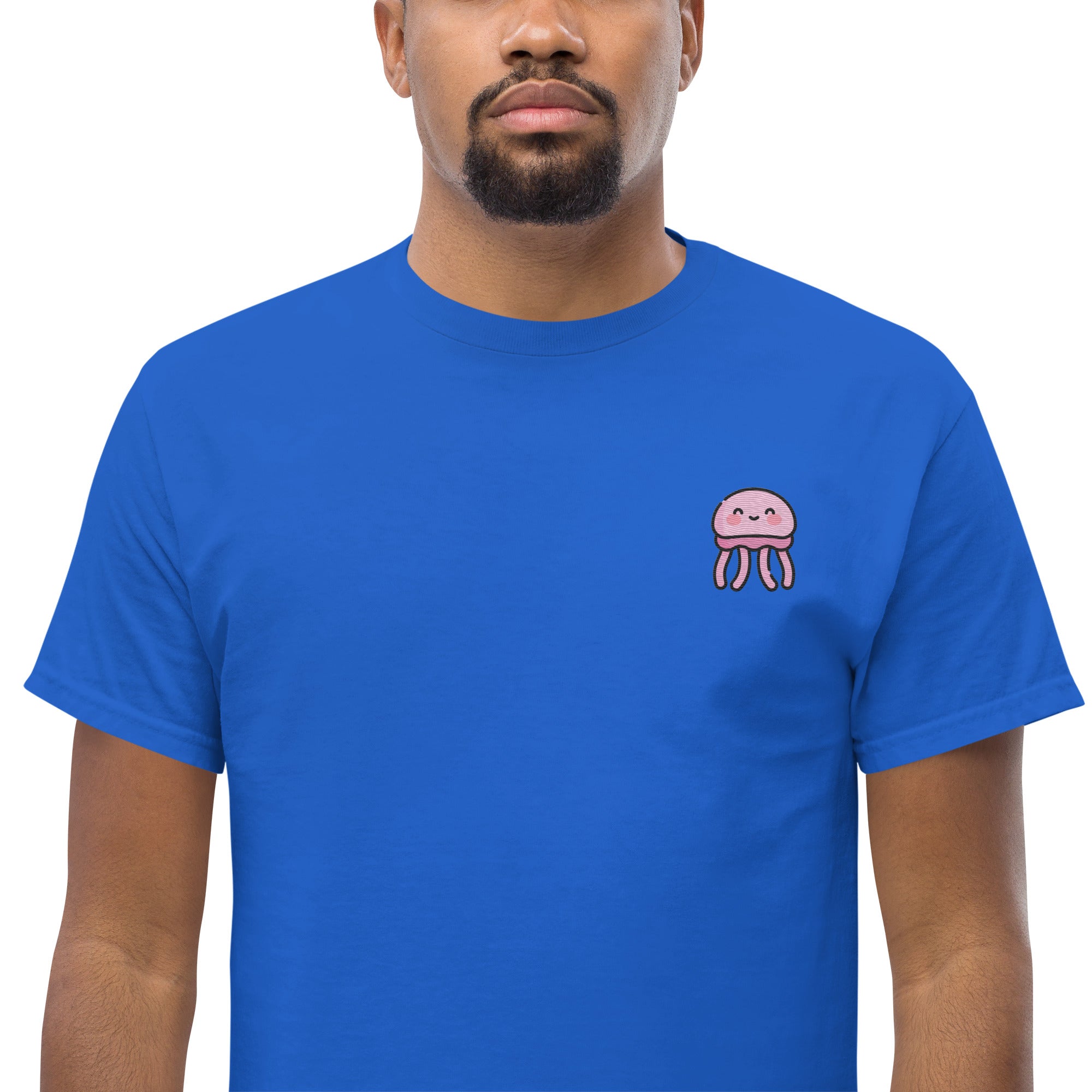 T-Shirt Unisex Ricamata 100% Cotone – Confortevole – Design Medusa Felice-Biiply