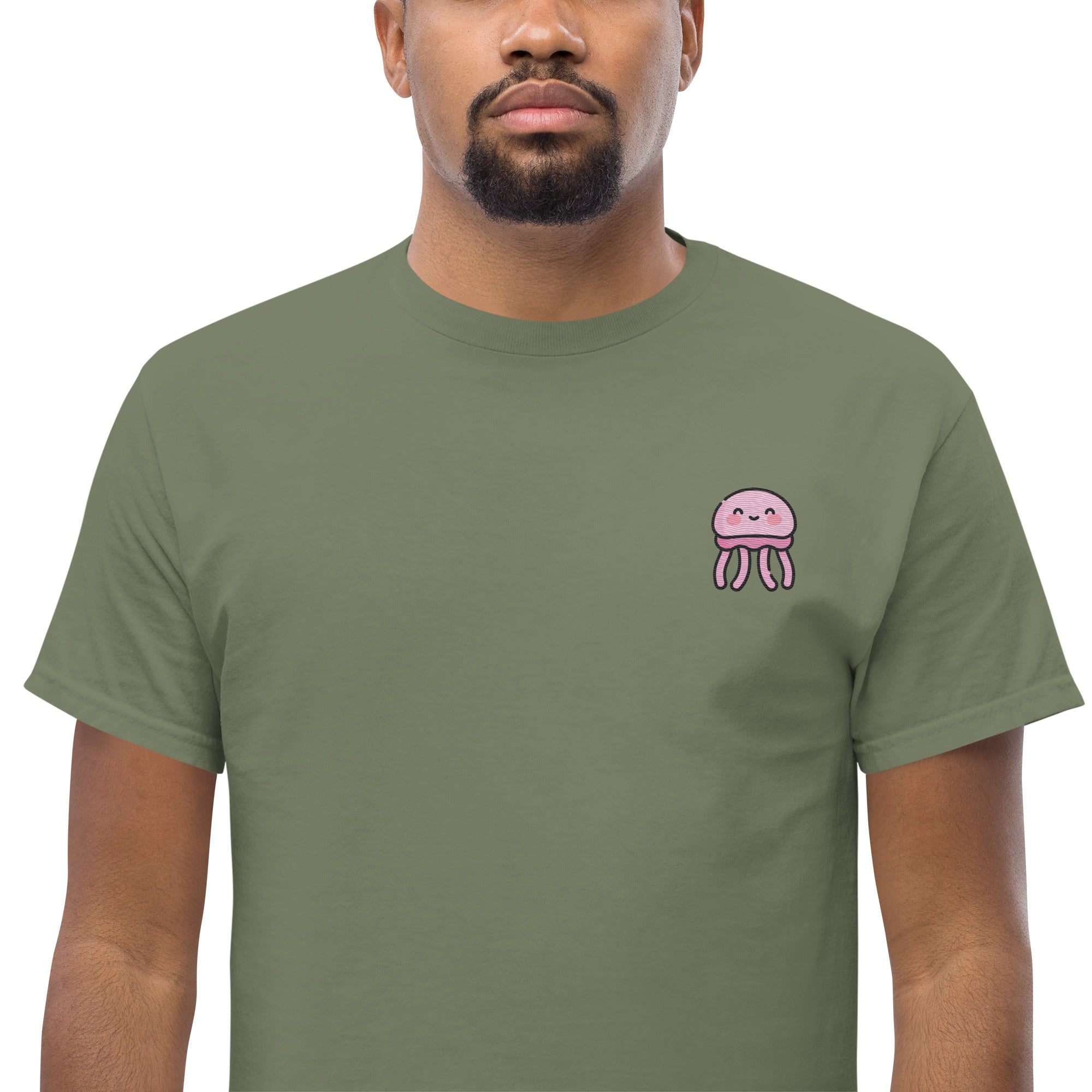T-Shirt Unisex Ricamata 100% Cotone – Confortevole – Design Medusa Felice-Biiply