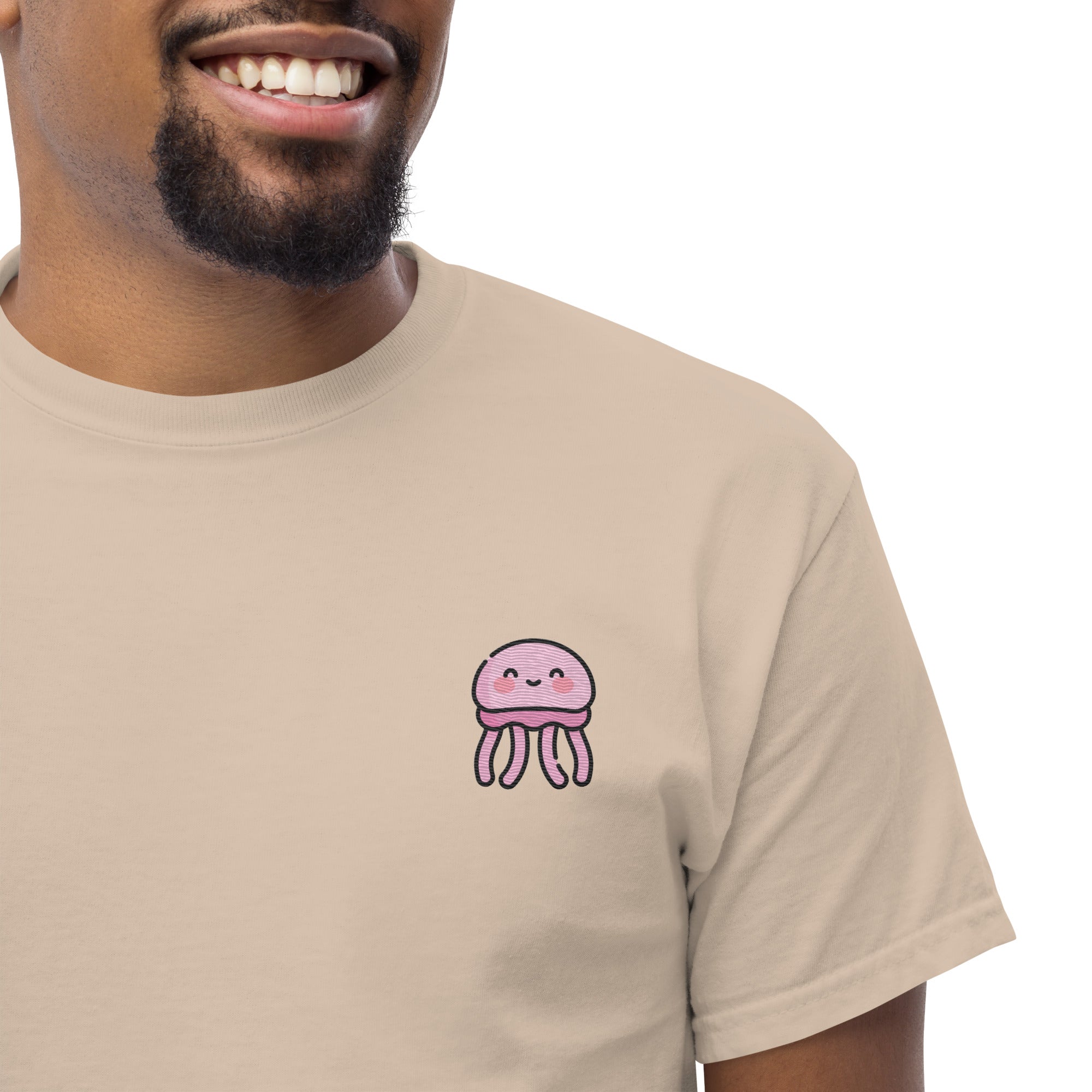 T-Shirt Unisex Ricamata 100% Cotone – Confortevole – Design Medusa Felice-Biiply