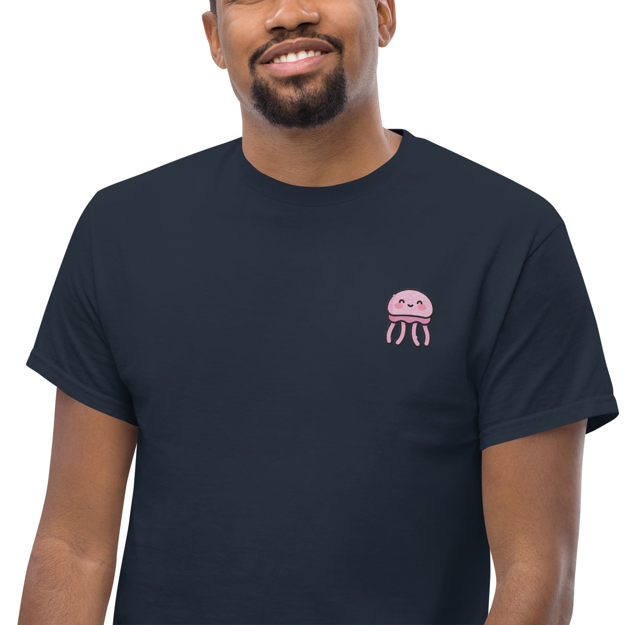 T-Shirt Unisex Ricamata 100% Cotone – Confortevole – Design Medusa Felice-Biiply