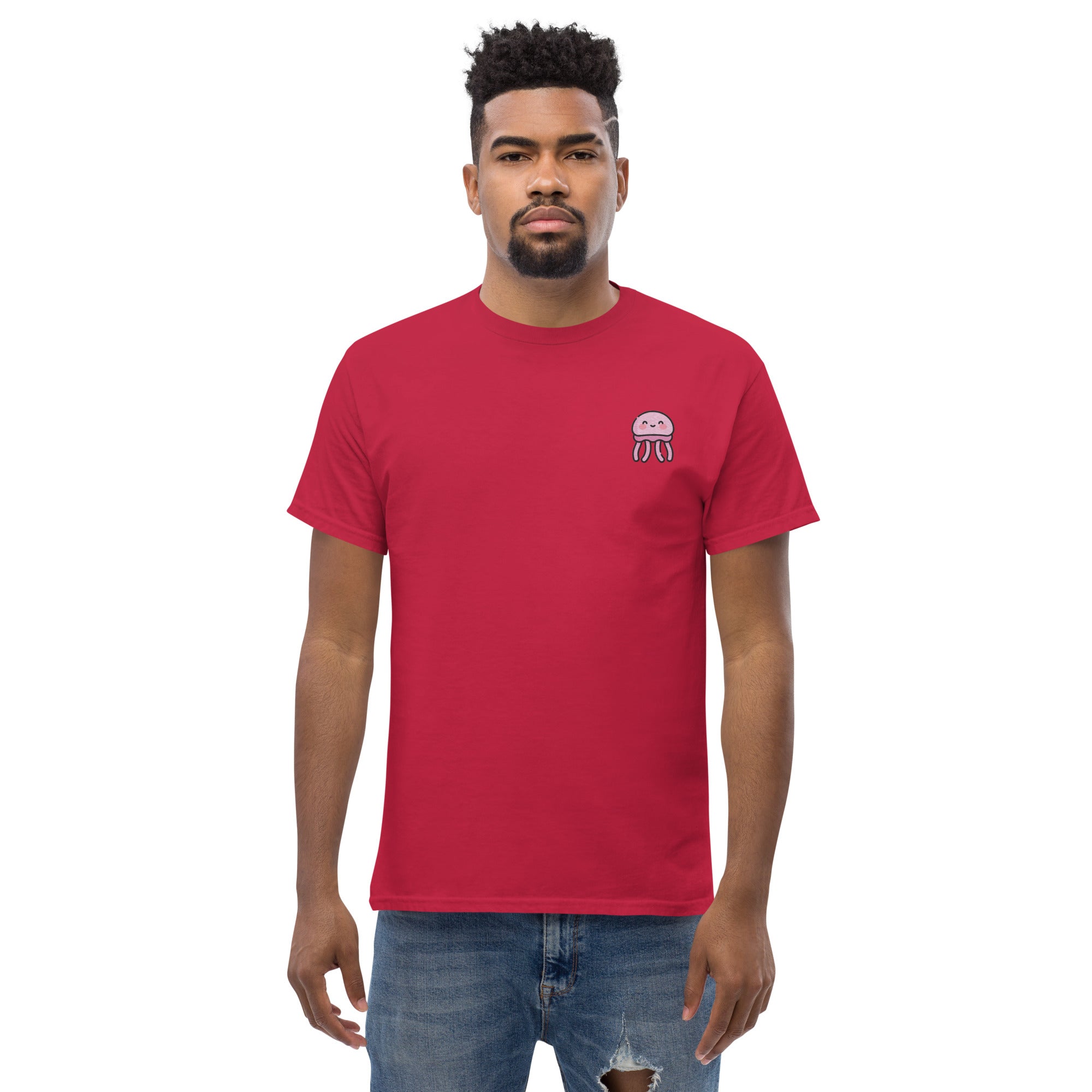 T-Shirt Unisex Ricamata 100% Cotone – Confortevole – Design Medusa Felice-Biiply