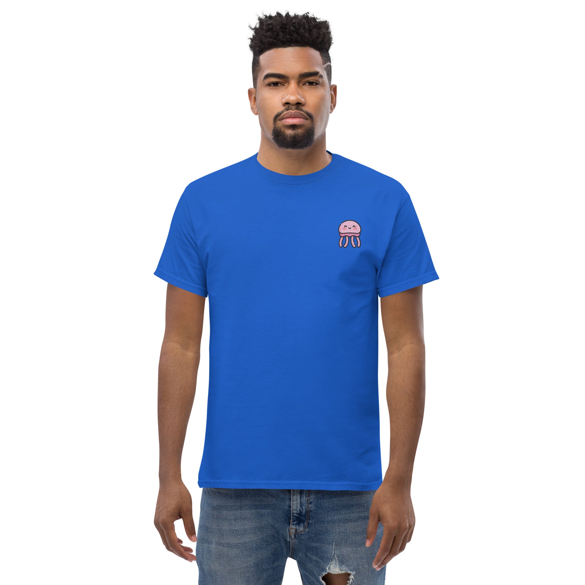 T-Shirt Unisex Ricamata 100% Cotone – Confortevole – Design Medusa Felice-Biiply