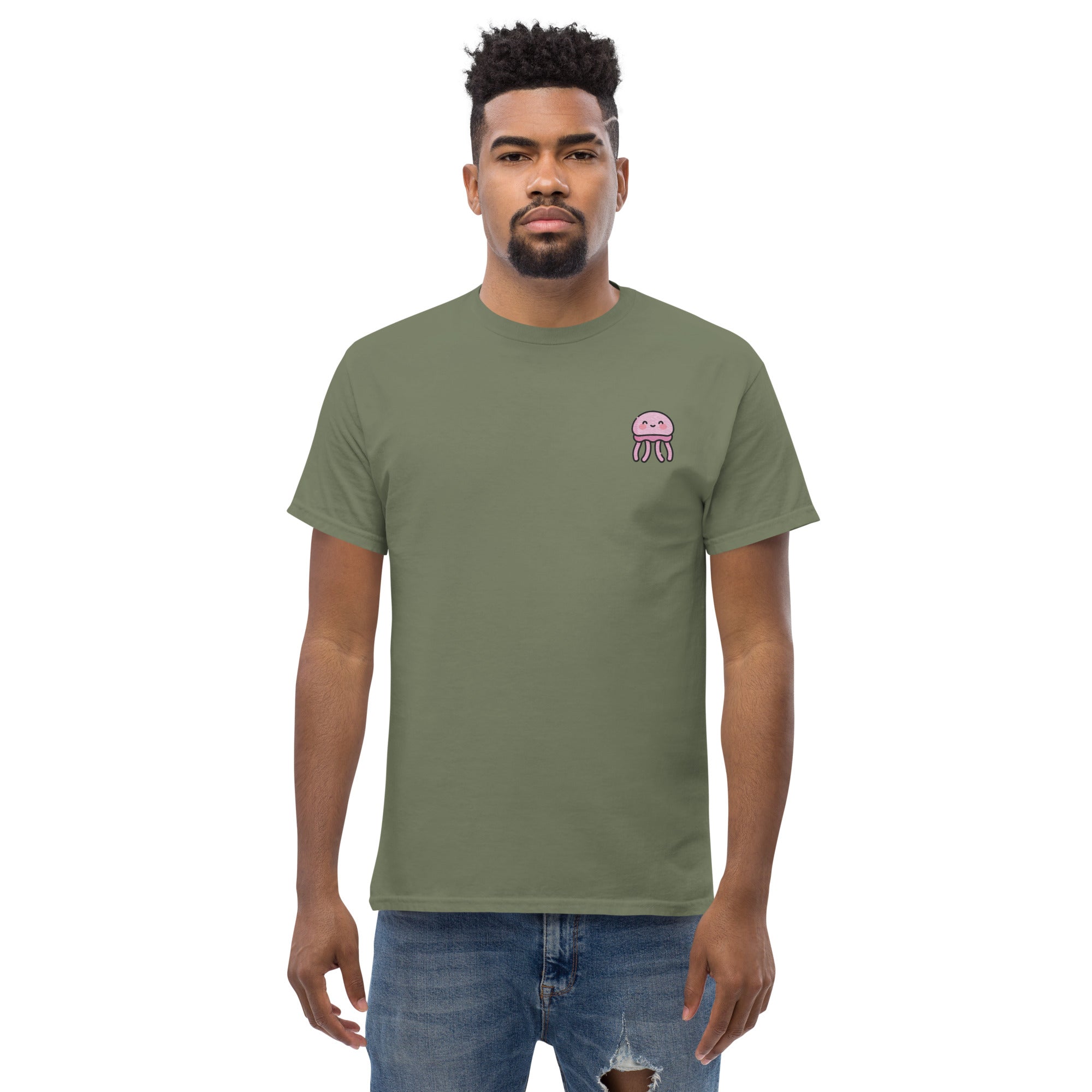 T-Shirt Unisex Ricamata 100% Cotone – Confortevole – Design Medusa Felice-Biiply