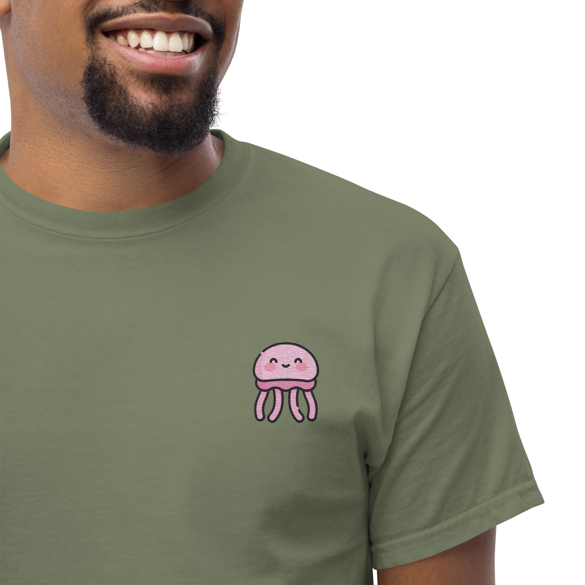 T-Shirt Unisex Ricamata 100% Cotone – Confortevole – Design Medusa Felice-Biiply