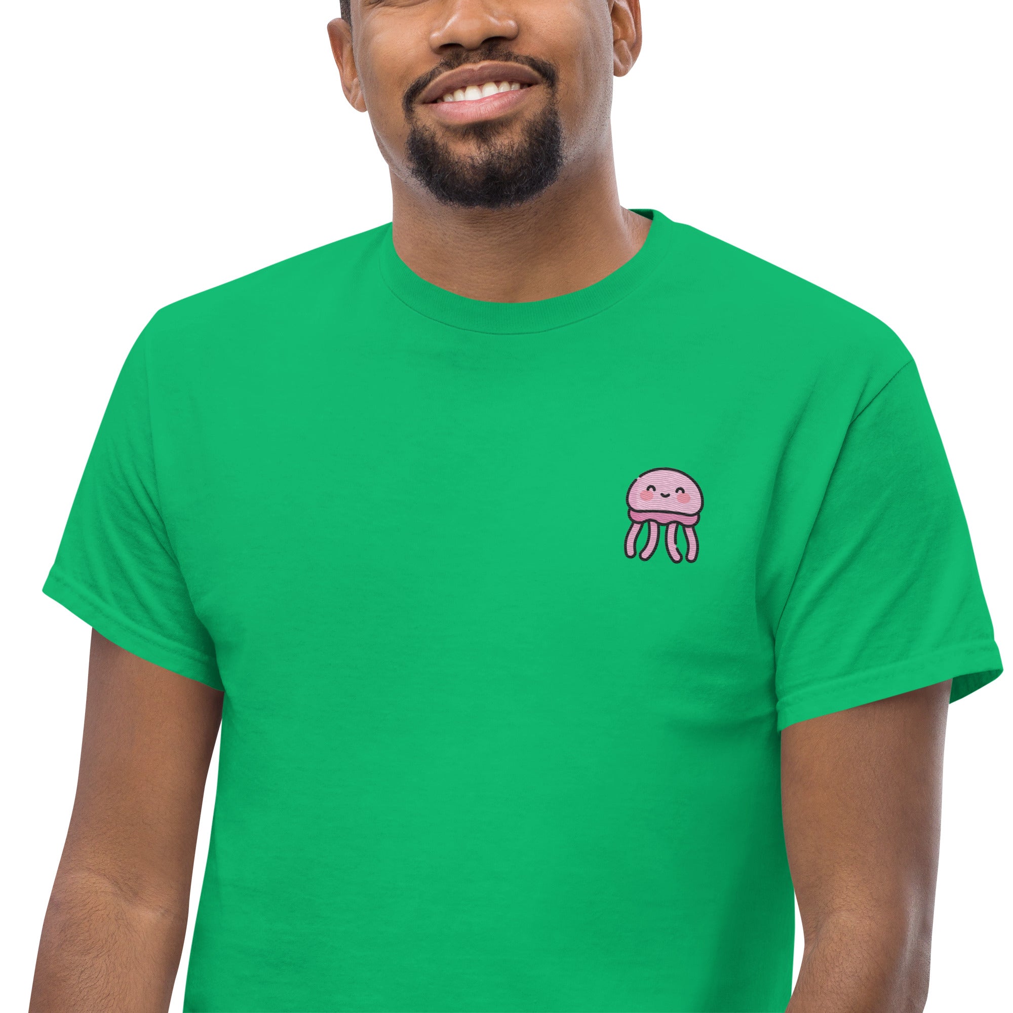 T-Shirt Unisex Ricamata 100% Cotone – Confortevole – Design Medusa Felice-Biiply