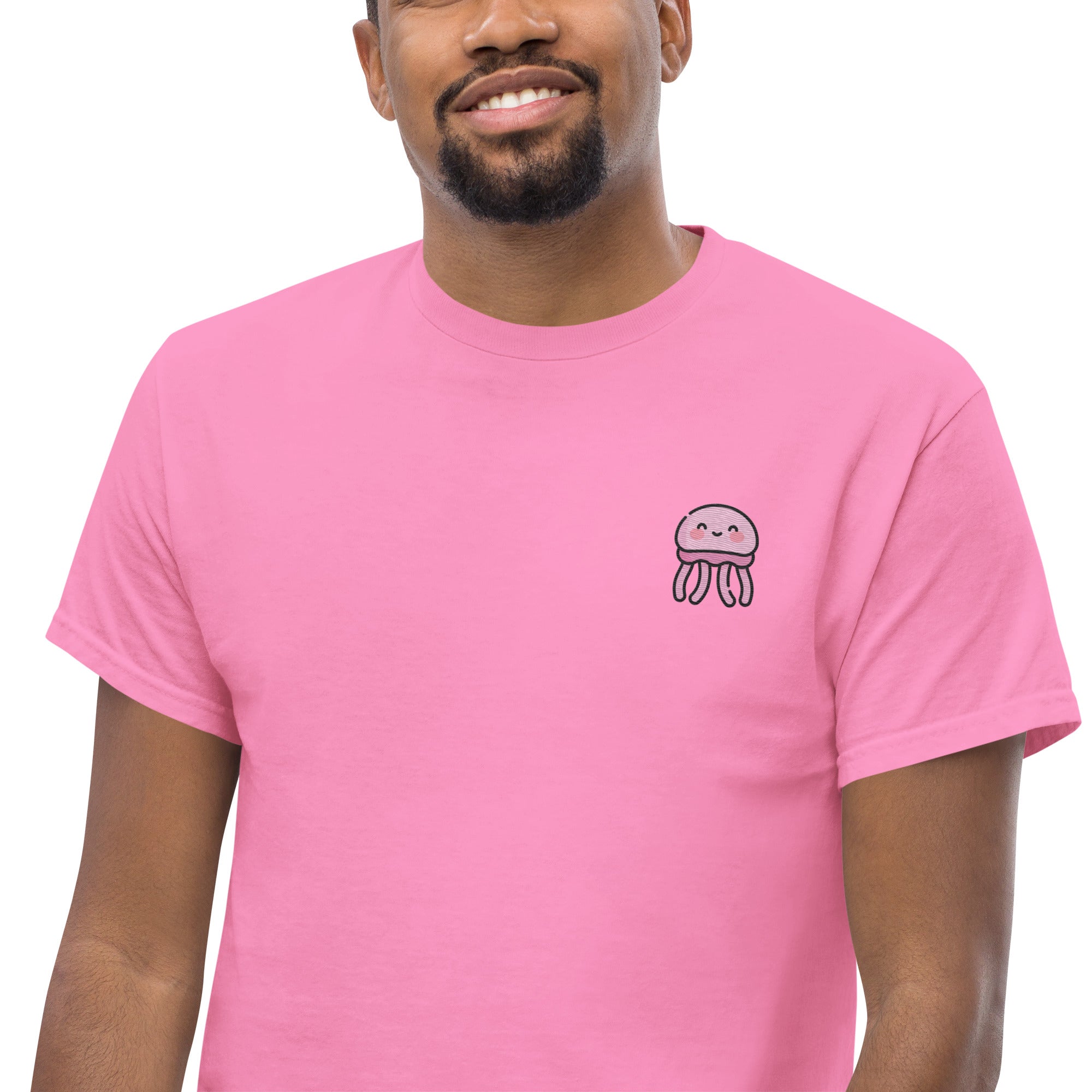 T-Shirt Unisex Ricamata 100% Cotone – Confortevole – Design Medusa Felice-Biiply