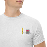 T-Shirt Unisex Ricamata 100% Cotone – Confortevole – Design Metro e Calcolatrice