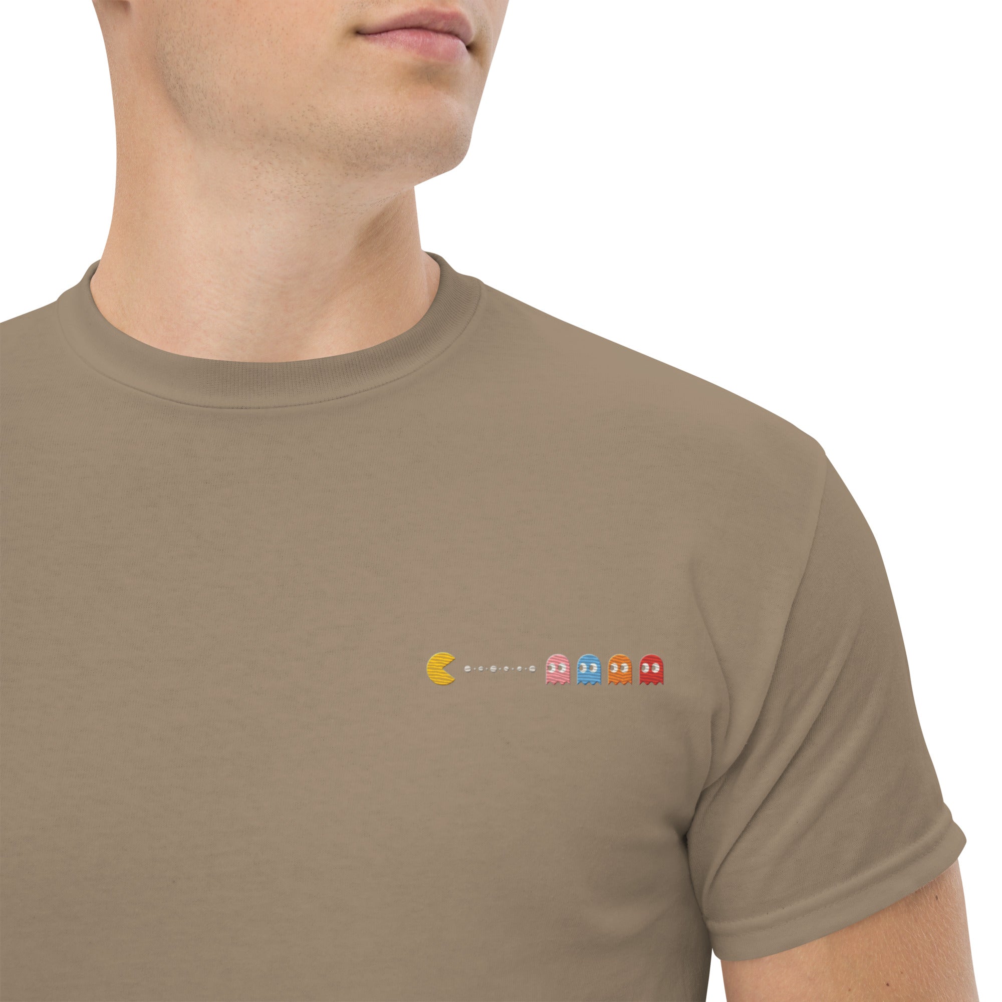 T-Shirt Unisex Ricamata 100% Cotone – Confortevole – Design Pacman-Biiply