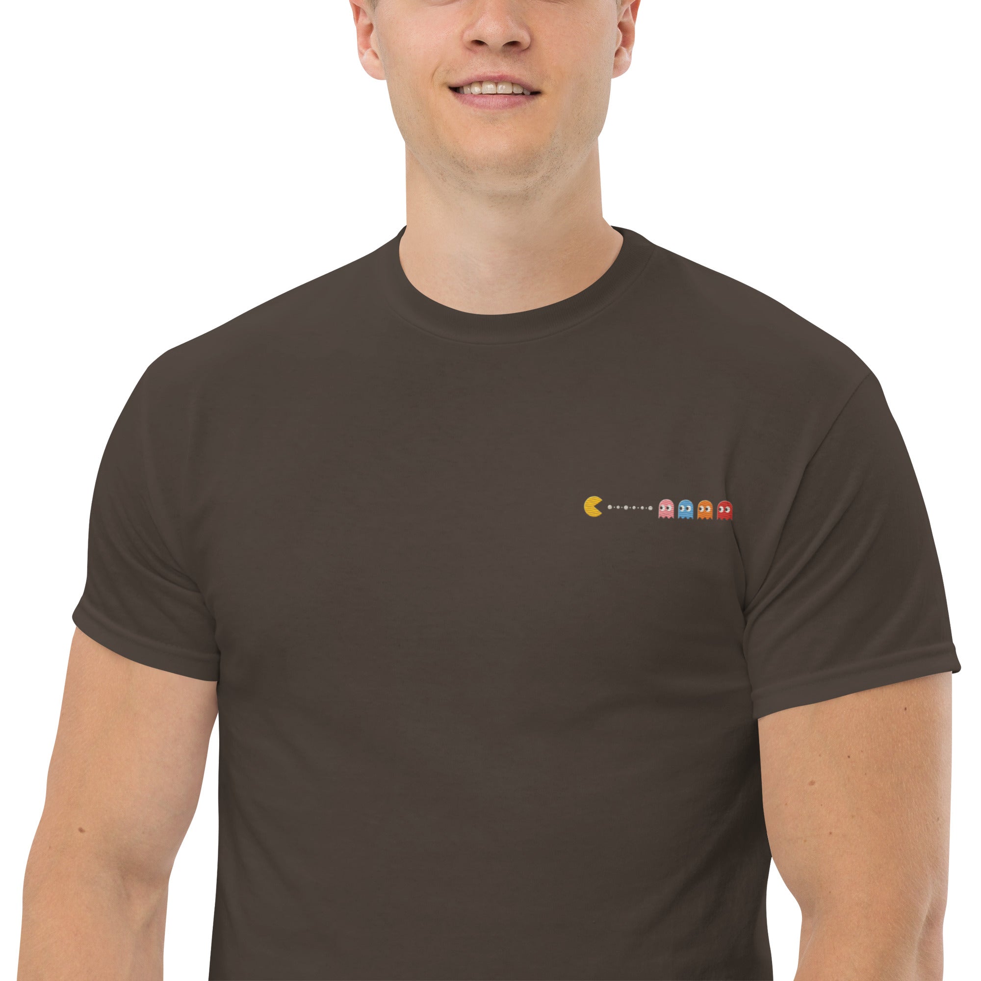 T-Shirt Unisex Ricamata 100% Cotone – Confortevole – Design Pacman-Biiply
