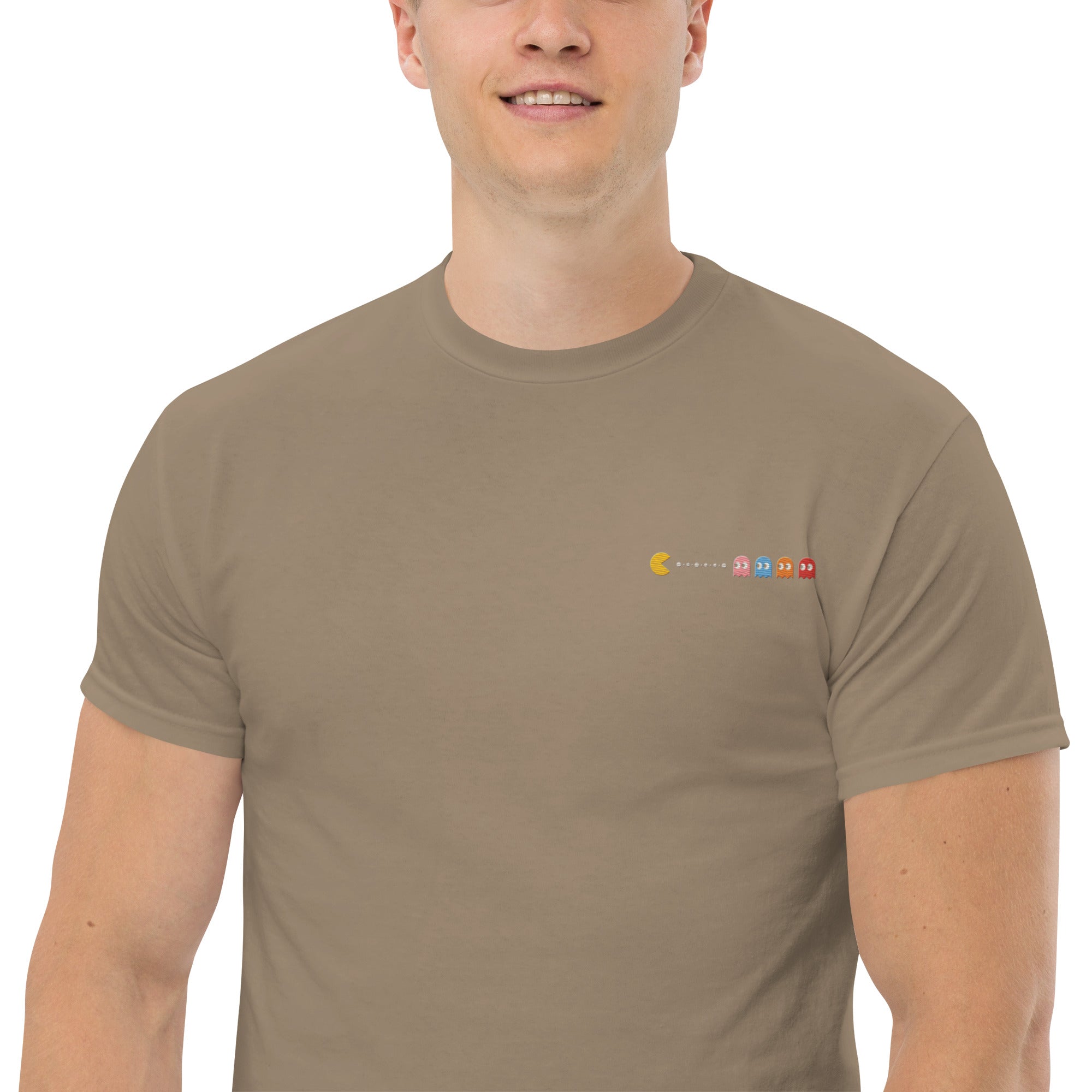 T-Shirt Unisex Ricamata 100% Cotone – Confortevole – Design Pacman-Biiply