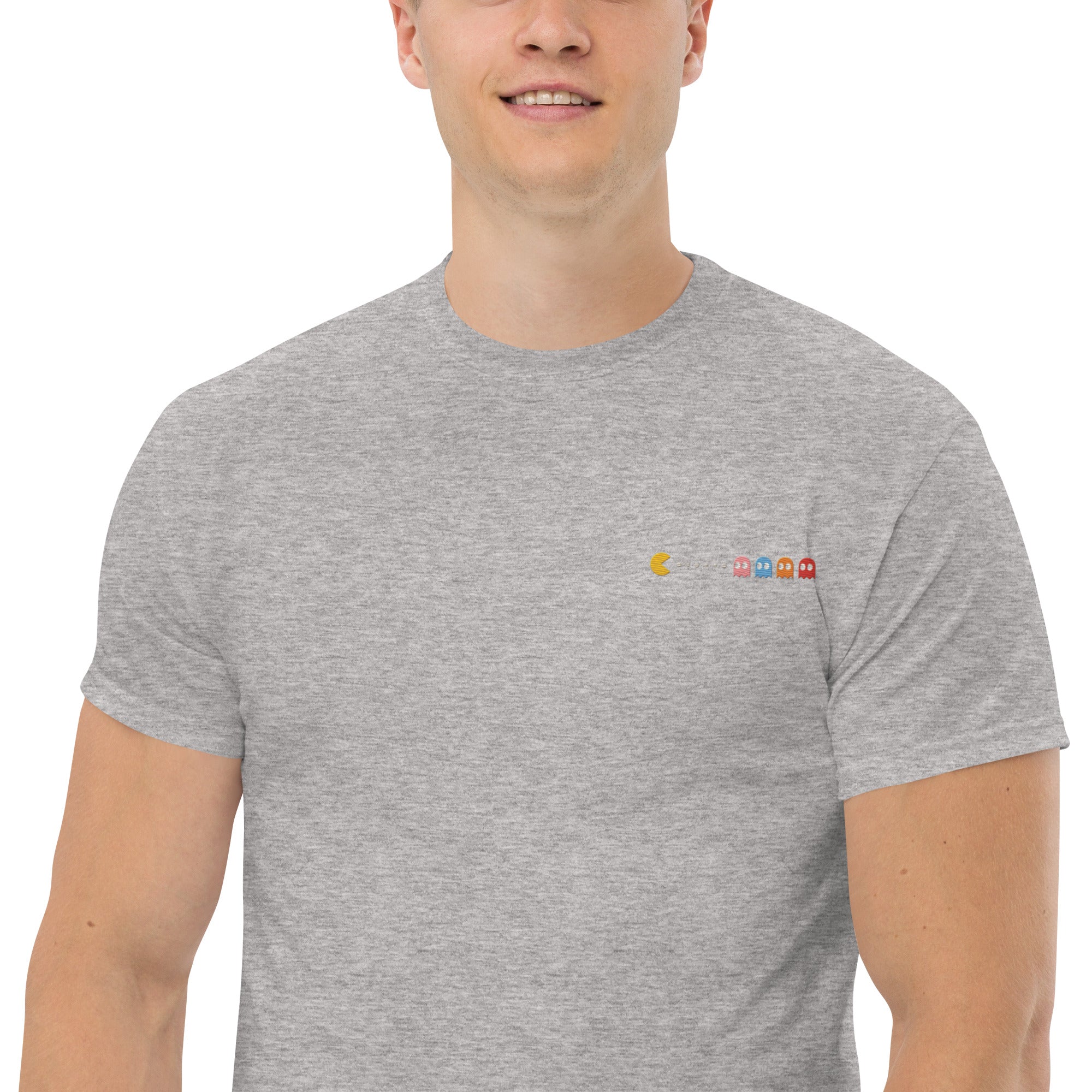 T-Shirt Unisex Ricamata 100% Cotone – Confortevole – Design Pacman-Biiply
