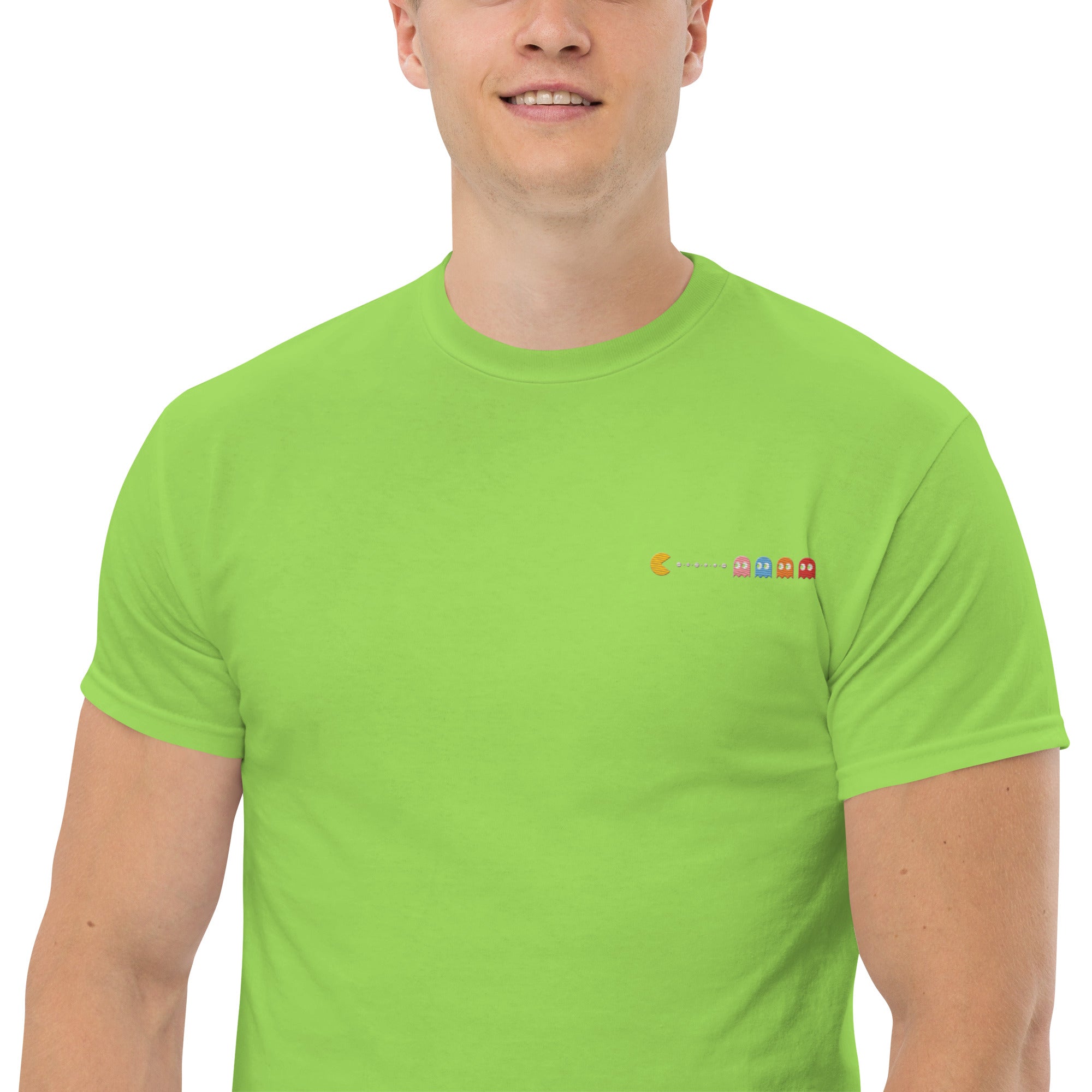 T-Shirt Unisex Ricamata 100% Cotone – Confortevole – Design Pacman-Biiply