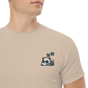 T-Shirt Unisex Ricamata 100% Cotone – Confortevole – Design Panda Dormiglione-Biiply