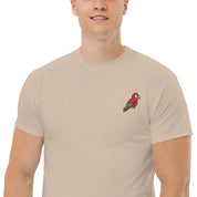 T-Shirt Unisex Ricamata 100% Cotone – Confortevole – Design Pappagallo-Biiply