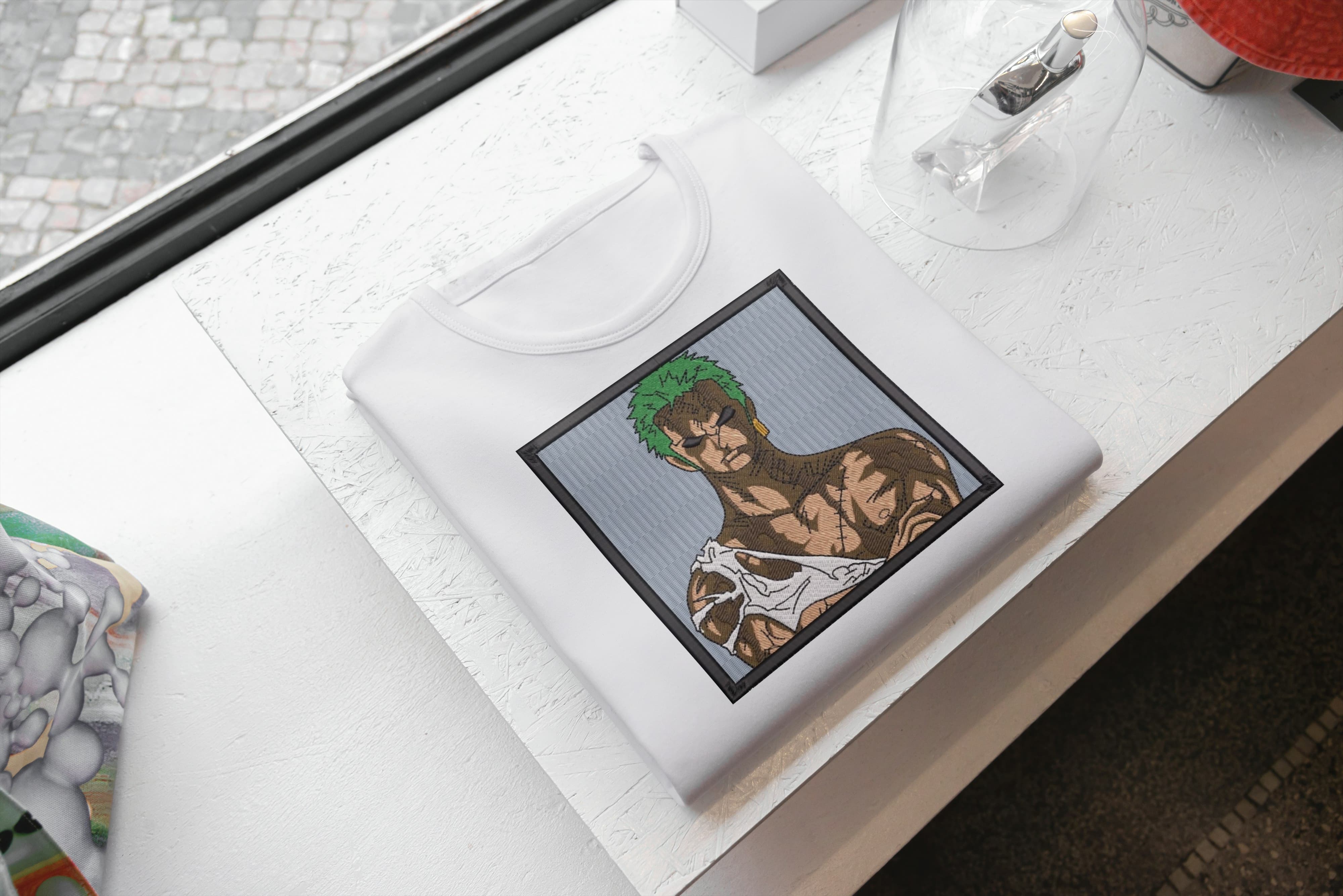 T-Shirt Unisex Ricamata 100% Cotone – Confortevole – Design Personaggio Anime Pirati-Biiply