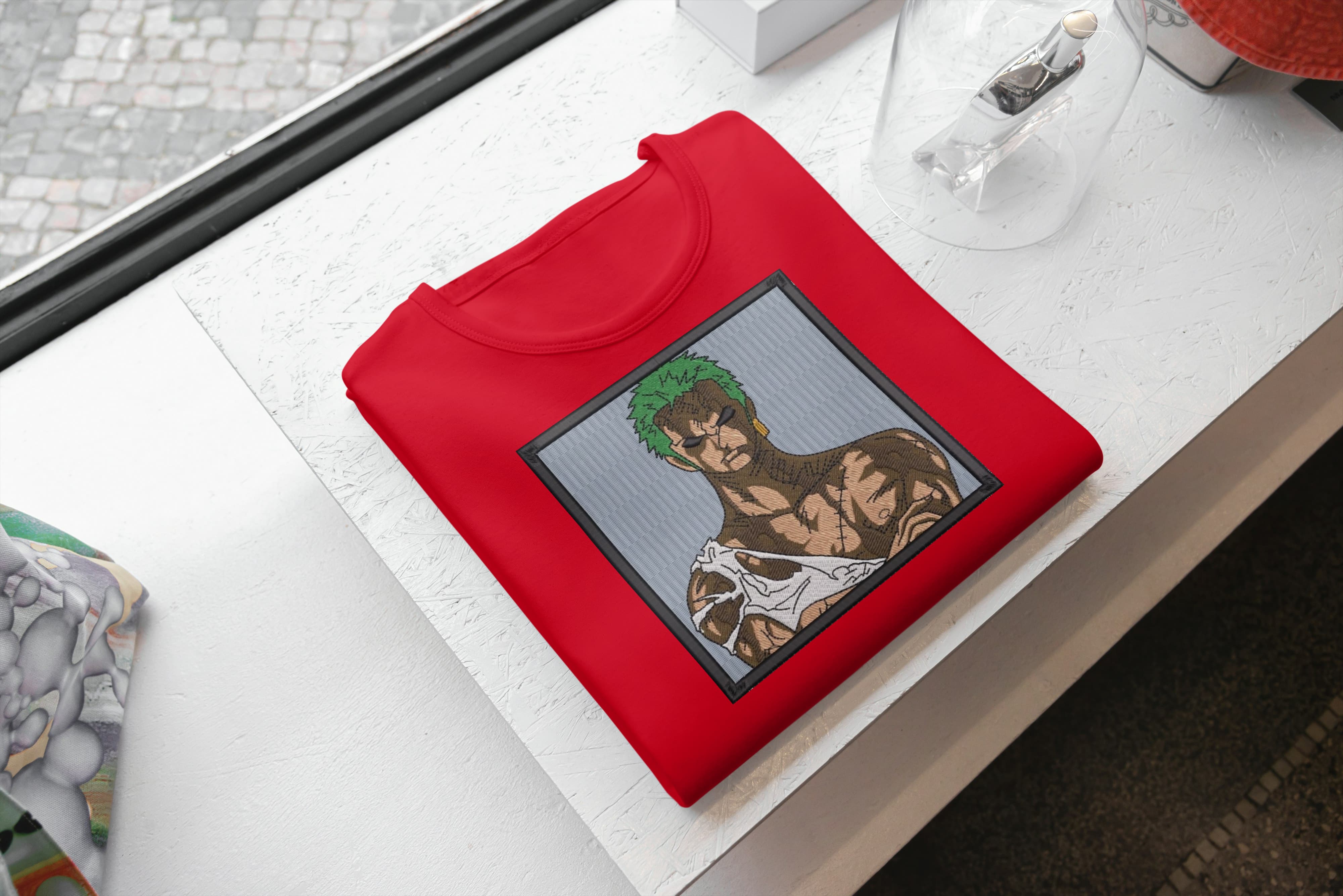 T-Shirt Unisex Ricamata 100% Cotone – Confortevole – Design Personaggio Anime Pirati-Biiply
