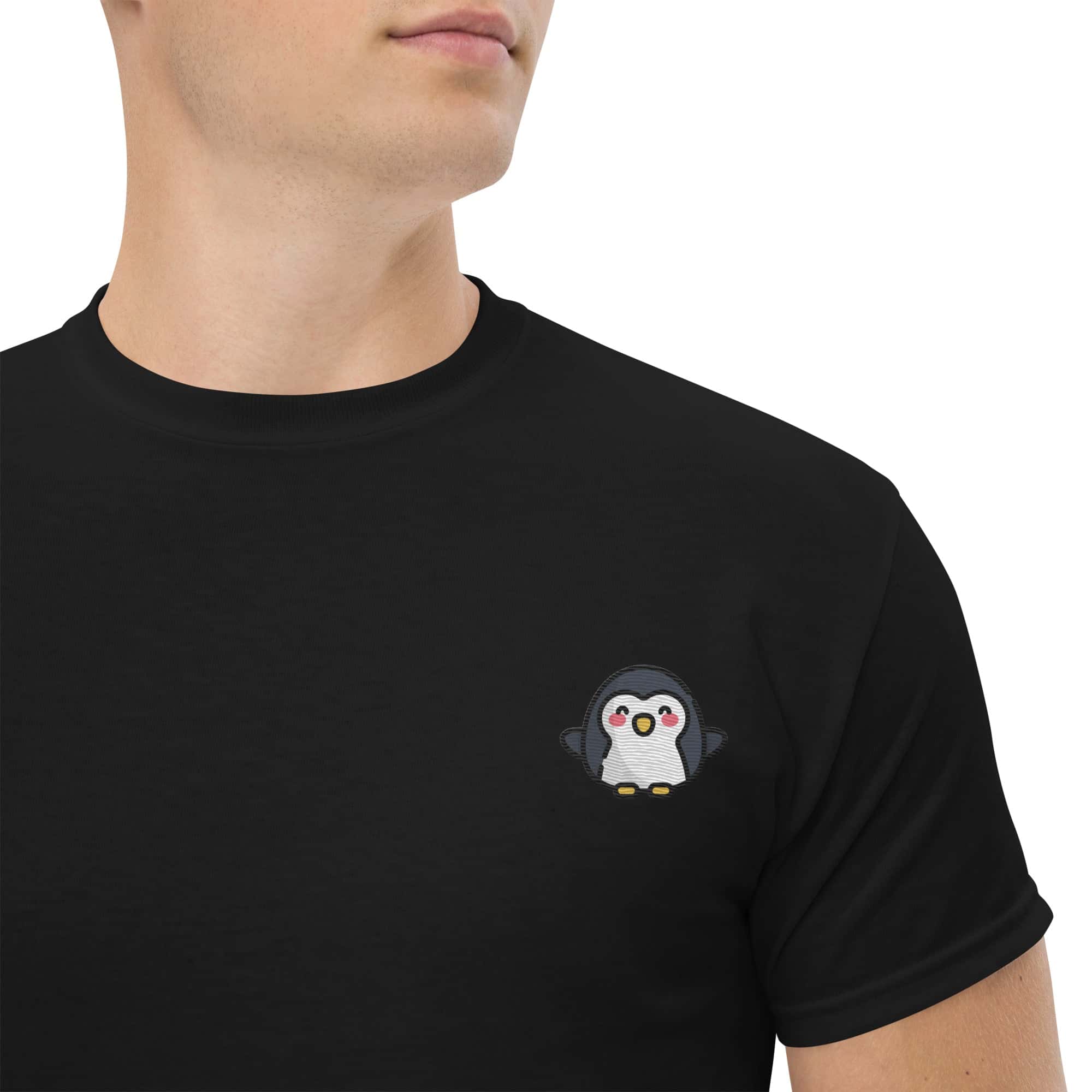 T-Shirt Unisex Ricamata 100% Cotone – Confortevole – Design Pinguino-Biiply