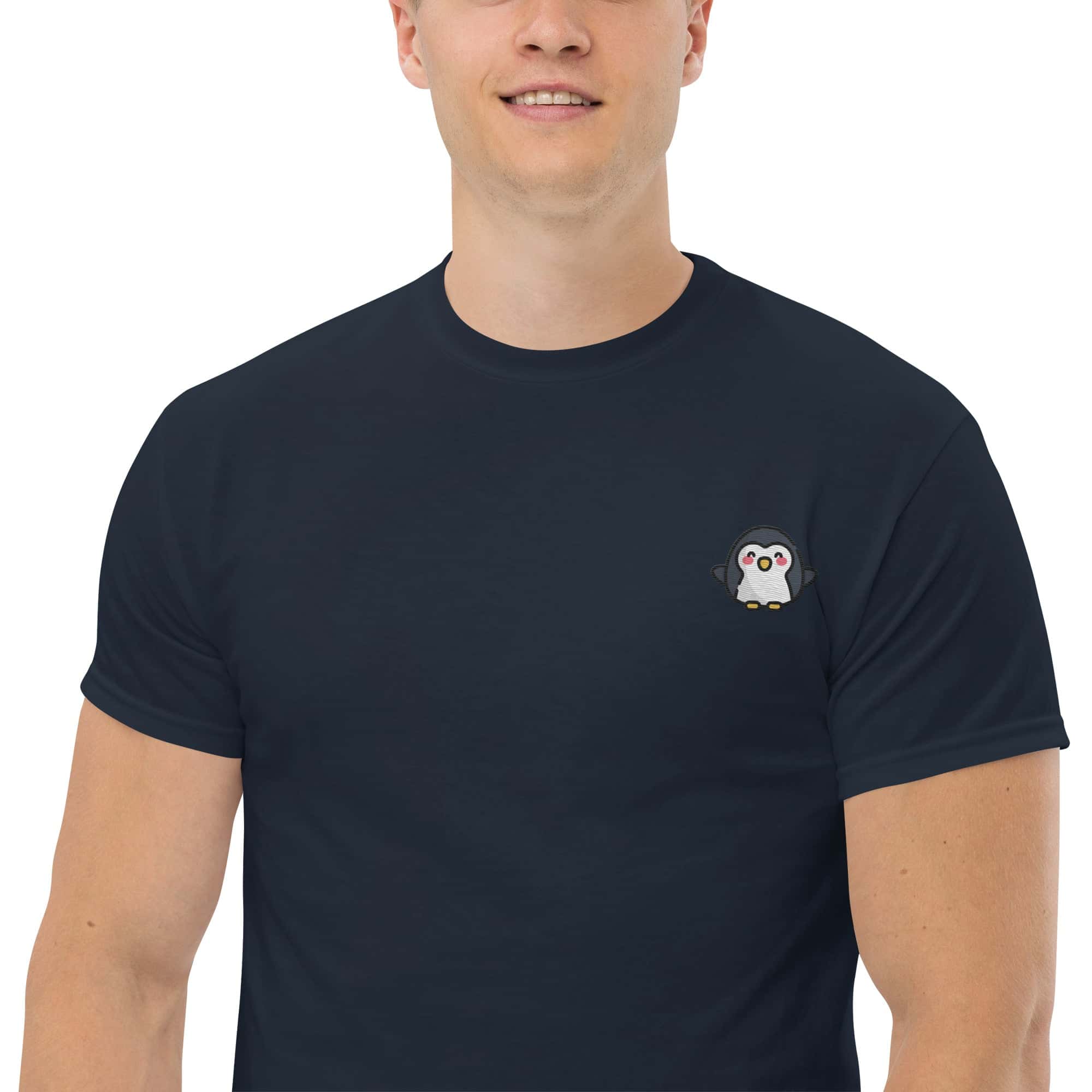 T-Shirt Unisex Ricamata 100% Cotone – Confortevole – Design Pinguino-Biiply