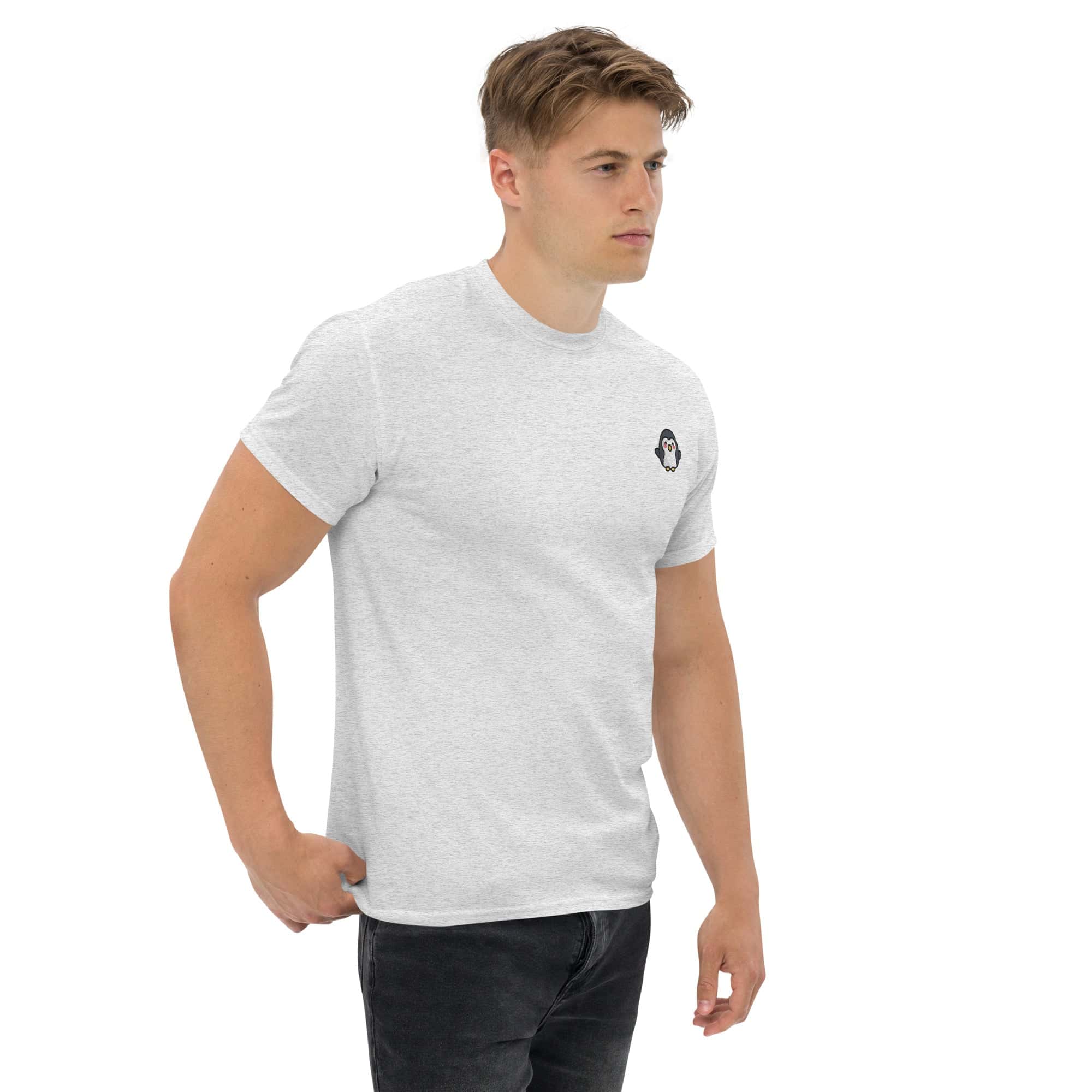 T-Shirt Unisex Ricamata 100% Cotone – Confortevole – Design Pinguino-Biiply