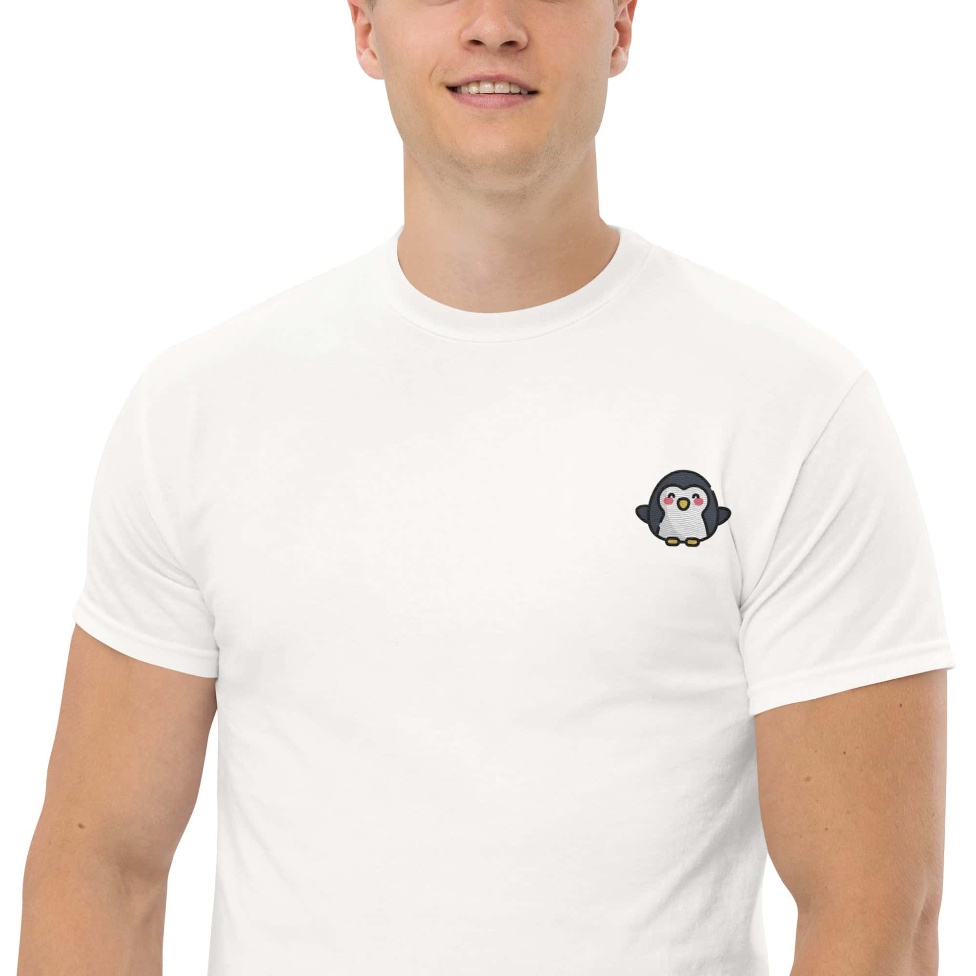T-Shirt Unisex Ricamata 100% Cotone – Confortevole – Design Pinguino-Biiply