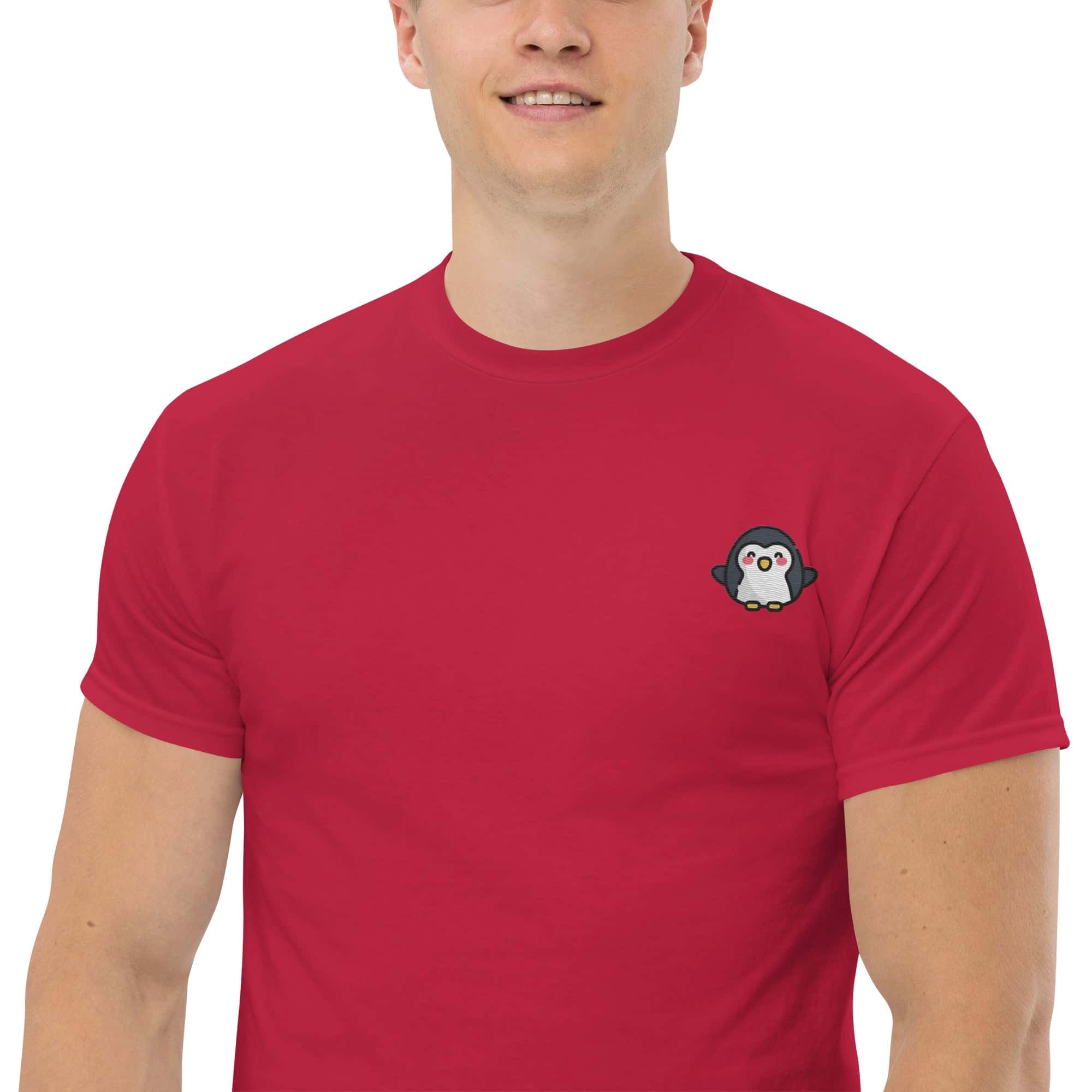 T-Shirt Unisex Ricamata 100% Cotone – Confortevole – Design Pinguino-Biiply
