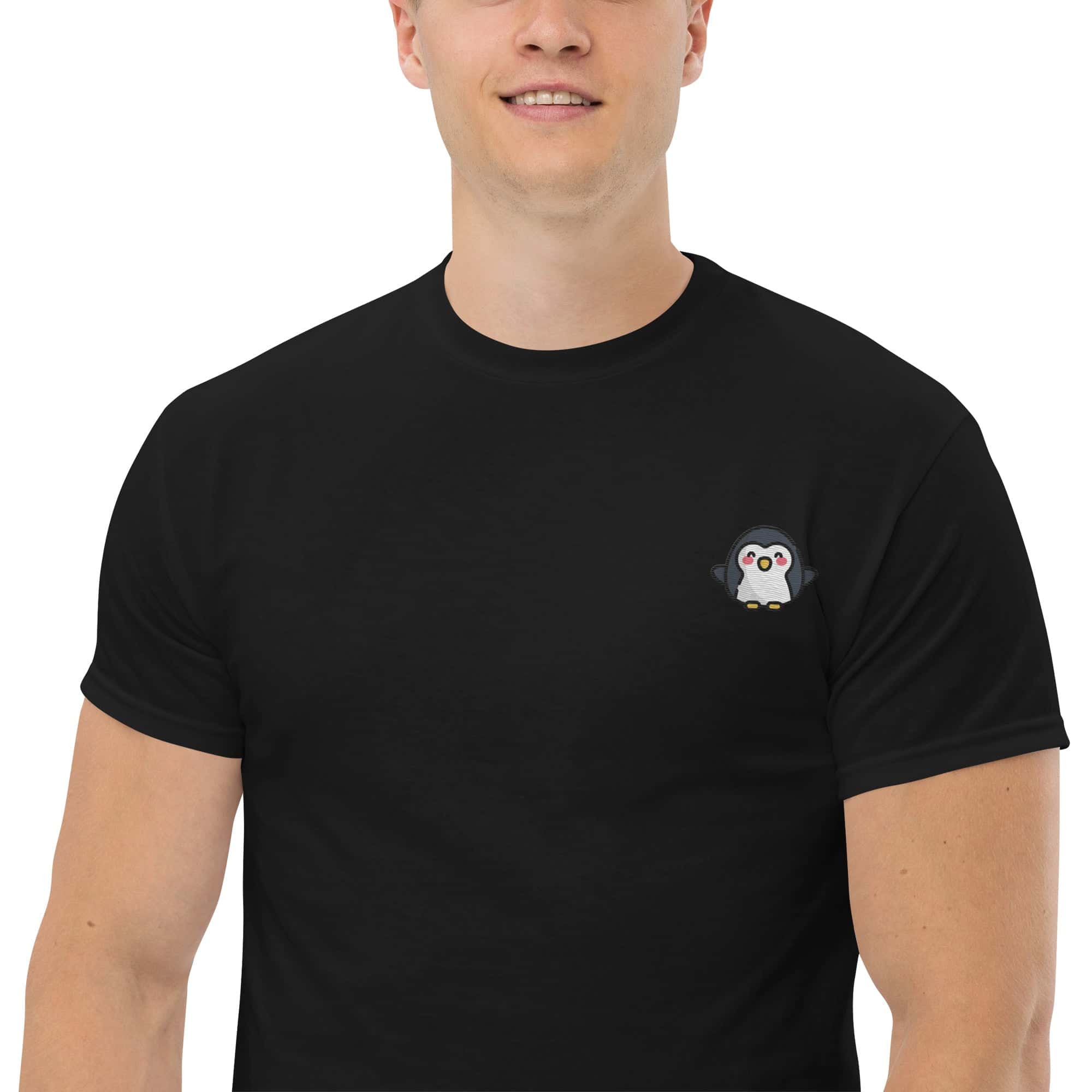 T-Shirt Unisex Ricamata 100% Cotone – Confortevole – Design Pinguino-Biiply