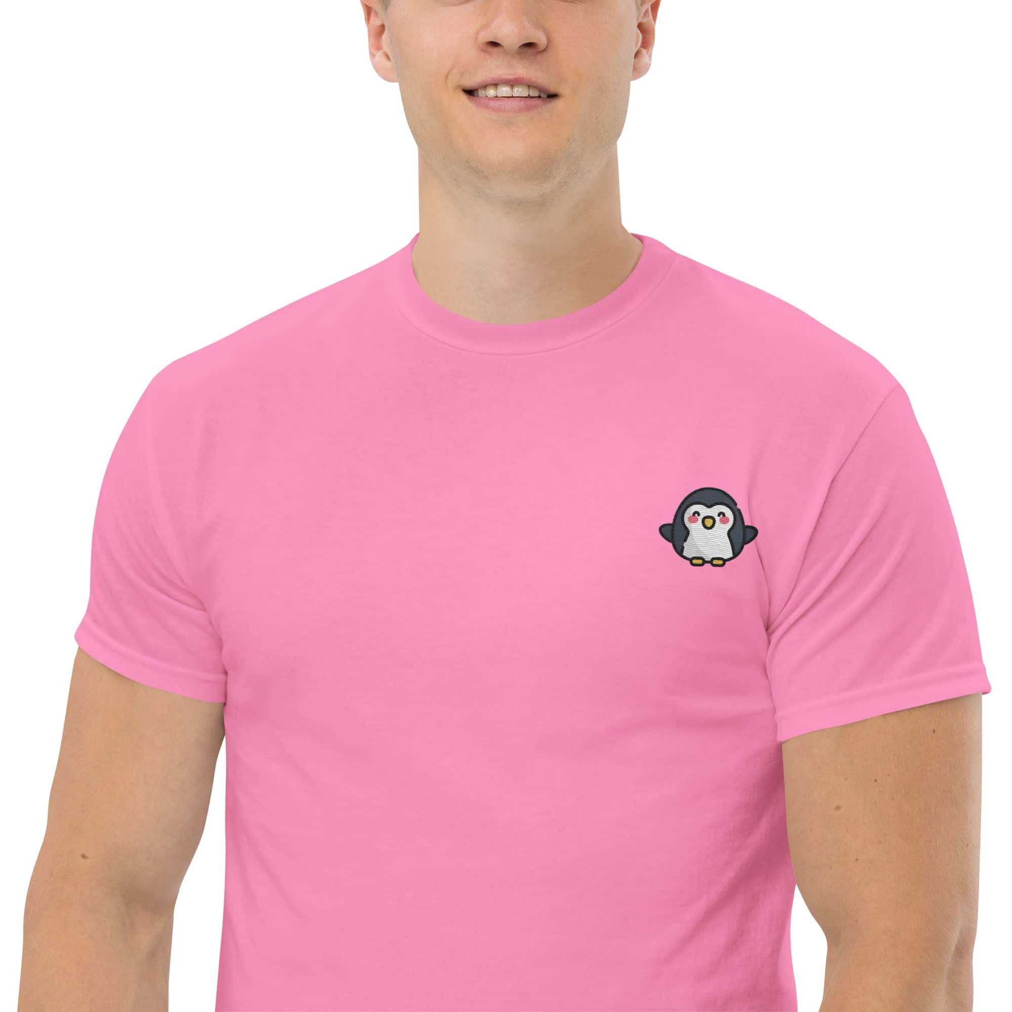 T-Shirt Unisex Ricamata 100% Cotone – Confortevole – Design Pinguino-Biiply