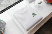 T-Shirt Unisex Ricamata 100% Cotone – Confortevole – Design Plumeria-Biiply