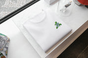 T-Shirt Unisex Ricamata 100% Cotone – Confortevole – Design Plumeria-Biiply